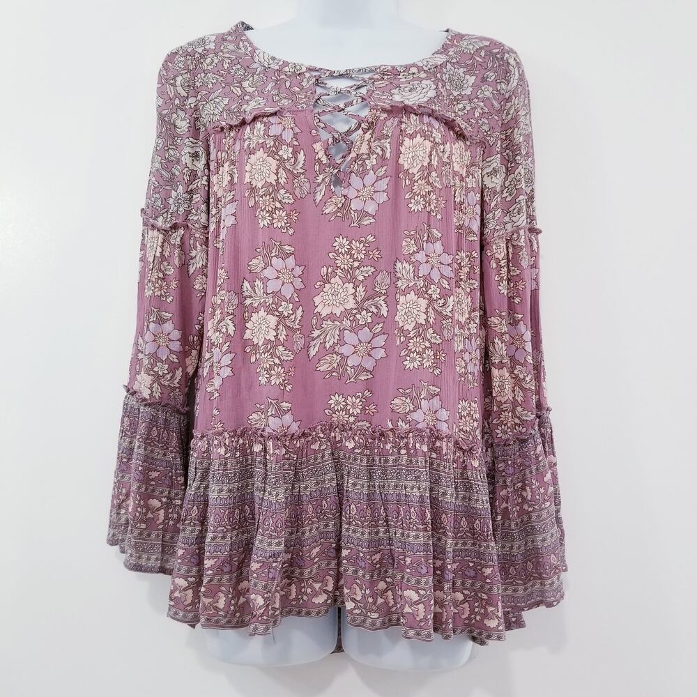AEO American Eagle Floral Peasant Top